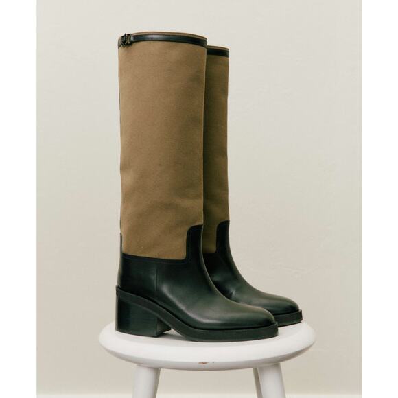 Jimmy Choo Black / green Yasmin Mixed Media Knee High Boot (Women) size 39.5 - Picture 1 of 13